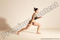 Underwear Martial art Woman White Moving poses Average long colored Dynamic poses Academic